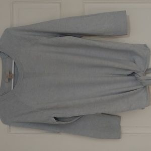 Loft Light Blue Scoop Neck, Bottom Tie Sweater